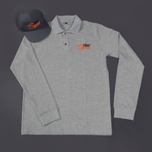 تیشرت یقه‌دار جودون آستین بلند ملانژ